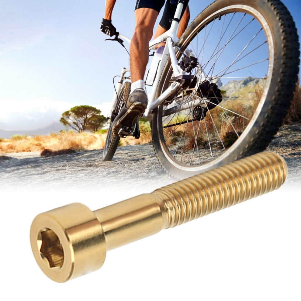 M6x35mm Bike Screw Rustproof Titanium Alloy Bicycle Handlebar Stem Screw For Outdoor Cycling Gold 4921321538408