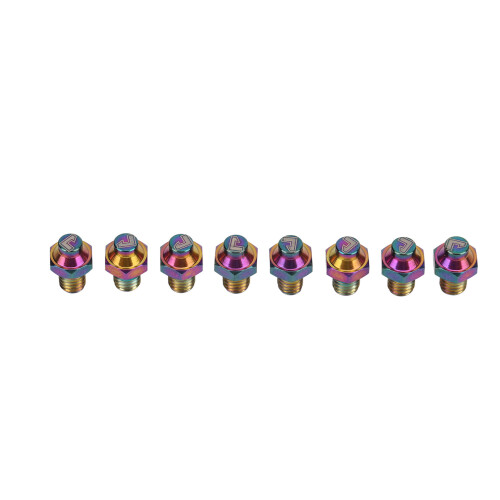 RT058 8 piezas M4x5mm tornillos de pedal titanio multicolor