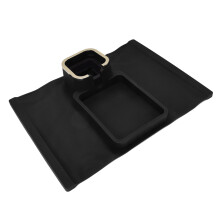 Couch Arm Cup Holder Sofa Arm Cup Tray Silicone Body with 4 Bottom Iron Tubes for Living Room Balcony Black