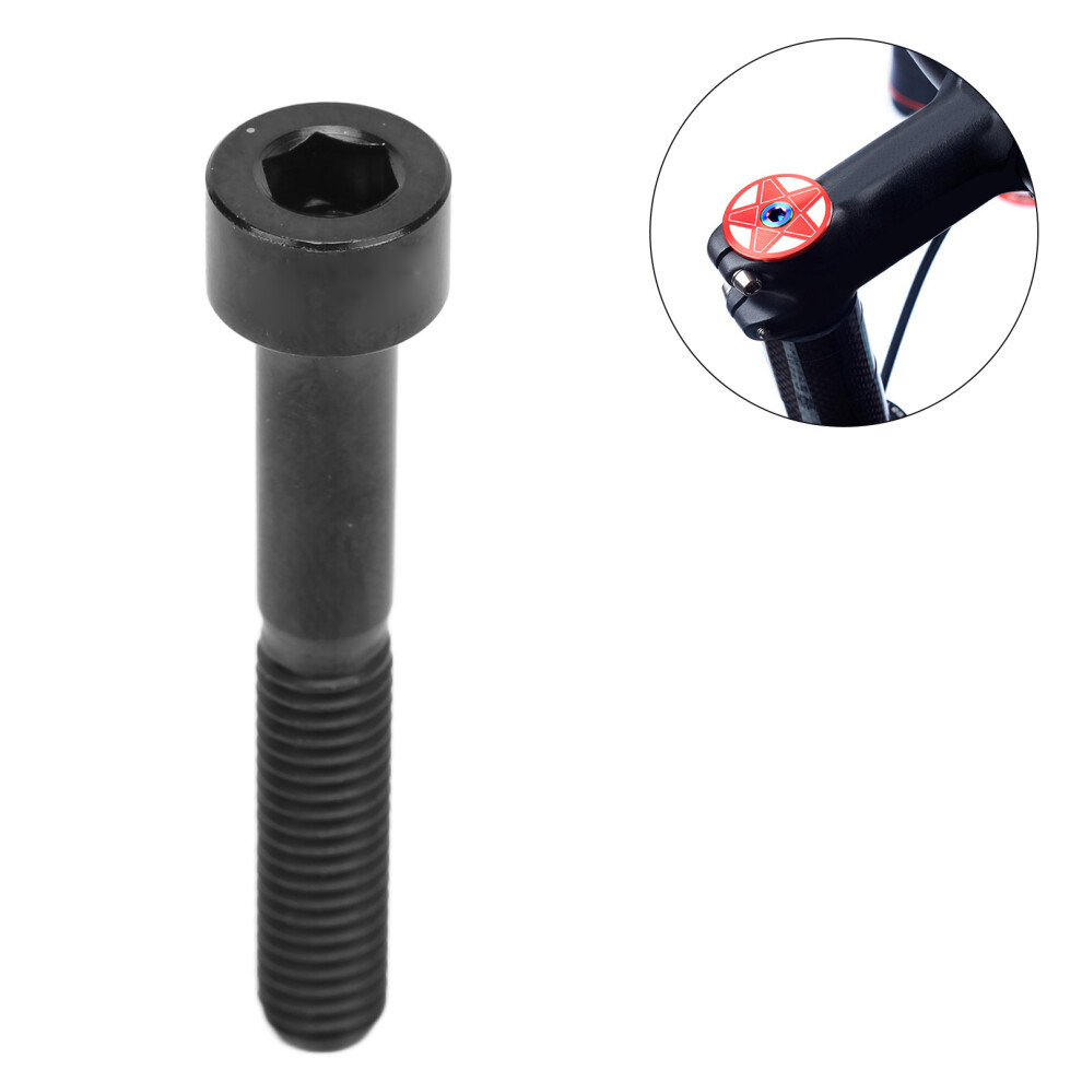 Risk Headset Stem Top Cap Fixing Bolt M6x40mm Column Head Bike Stem Bolt Screw Titanium Alloy For Bike Repair Black 5021321538572