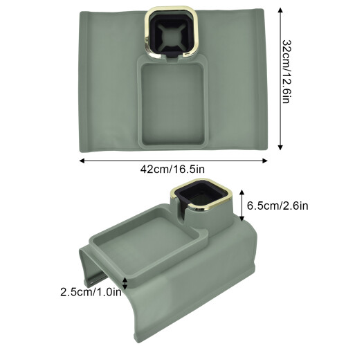 Portabicchiere verde in silicone e ferro per bracciolo del divano - 32 cm 2
