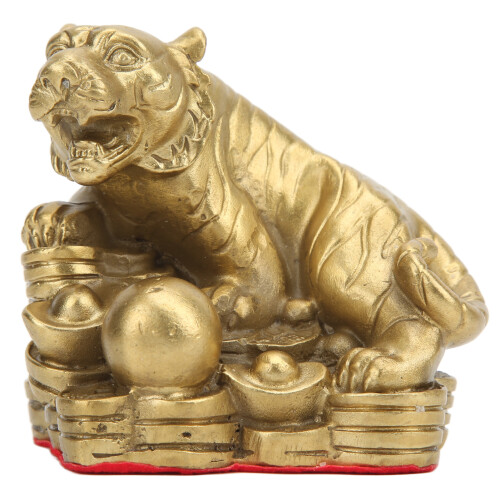 Estatua de tigre de latón 9 x 8,3 x 6 cm, resistente 1