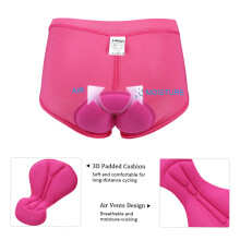 2 piezas de shorts de ciclismo acolchados con gel 3D para mujer rosa/azul S-XL