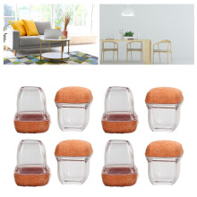 8 piezas tapones para patas de silla de TPE transparentes de forma cuadrada 14-37mm