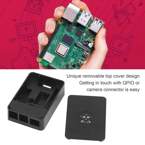 Raspberry Pi 4 Gehäuse aus ABS, 95 x 65 x 30 mm, Schwarz 2