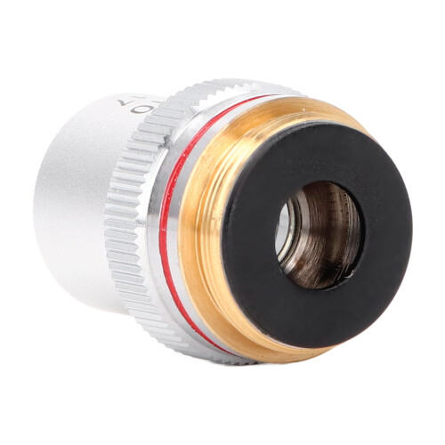 Objetivo de microscopio plateado 4X 4/0.10 20.2mm RMS