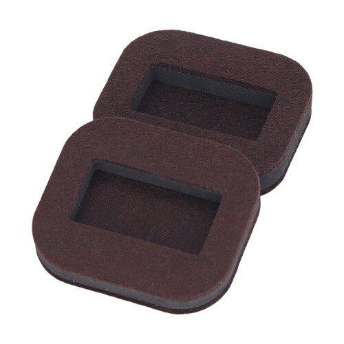 5 piezas de copa de fieltro para ruedas giratorias rectangular cóncava 8x7x2 cm marrón