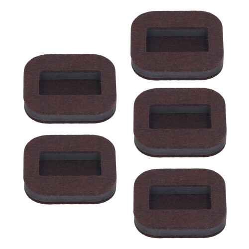5 piezas de copa de fieltro para ruedas giratorias rectangular cóncava 8x7x2 cm marrón 1