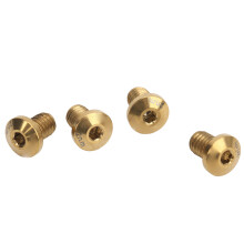 4Pcs Road Bike Brakes Screws Titanium Alloy Durable Rustproof Polishing Grinding Accurate Thread Road Bike Rotor Bolts Gold