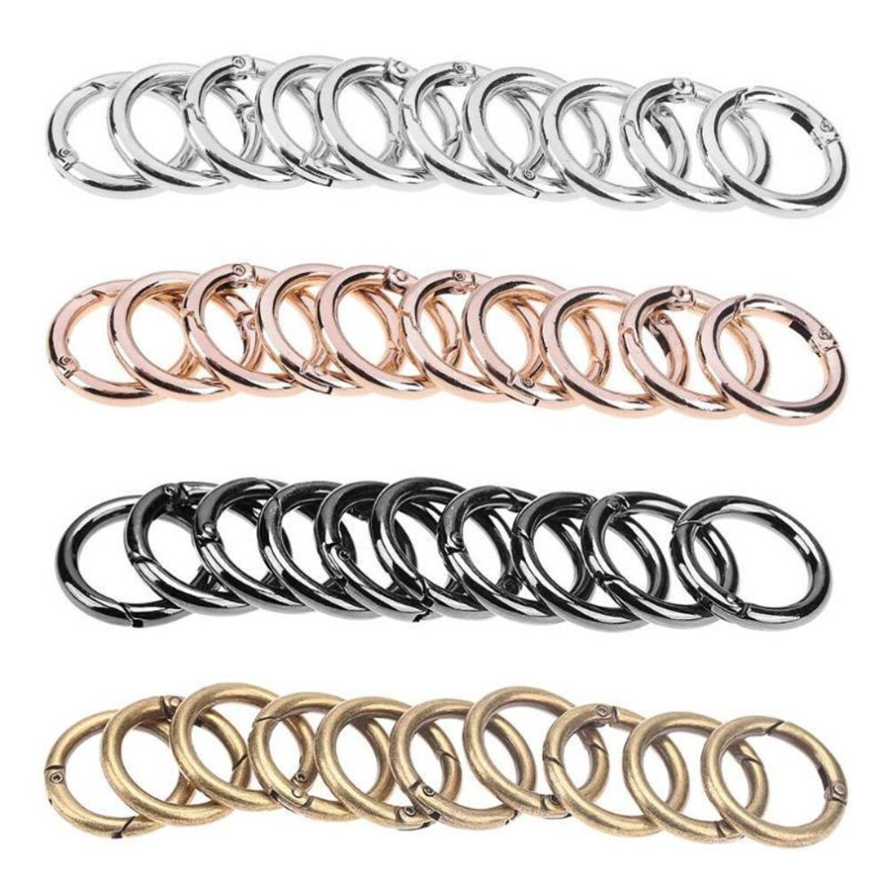 (gold) 10pcs Openable Spring Rings Bag Belt Strap Buckle Clip Diy Accessories