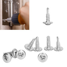 Self Tapping Screw 410 Stainless Steel Quick Round Washer Head Screws for Machinery Industry 4.8x16mm 100Pcs