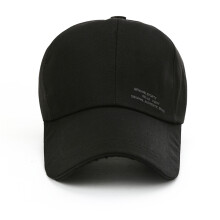 Men's Korean Version Hat Canvas F Peaked Sun Hat Street Sunshade Hat for Fishing(Black 5462cm 21.2624.41in)