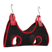 Set de hamaca para aseo de perros 10 piezas talla L negro con borde rojo
