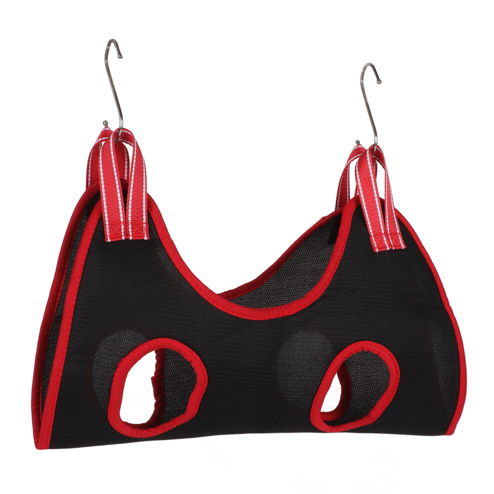 Black/Red Dog Grooming Hammock Set Breathable Safe Restraint Bag Pet Grooming Sling With Nail Clipper Comb For Puppy Cat Edge 10 Piece Set