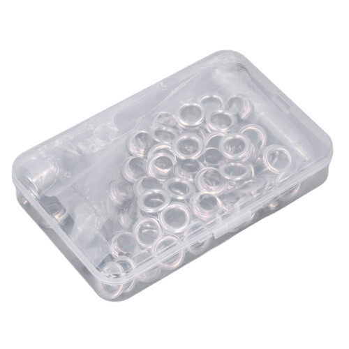 Set da 100 pezzi di kit di attrezzi per occhielli, diametro interno 12 mm e 20 mm, argento 1