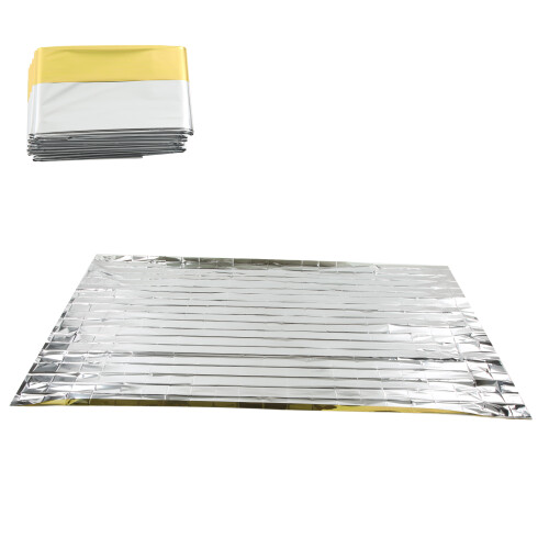3 pezzi di coperte termiche d'emergenza oro e argento 160x210 cm