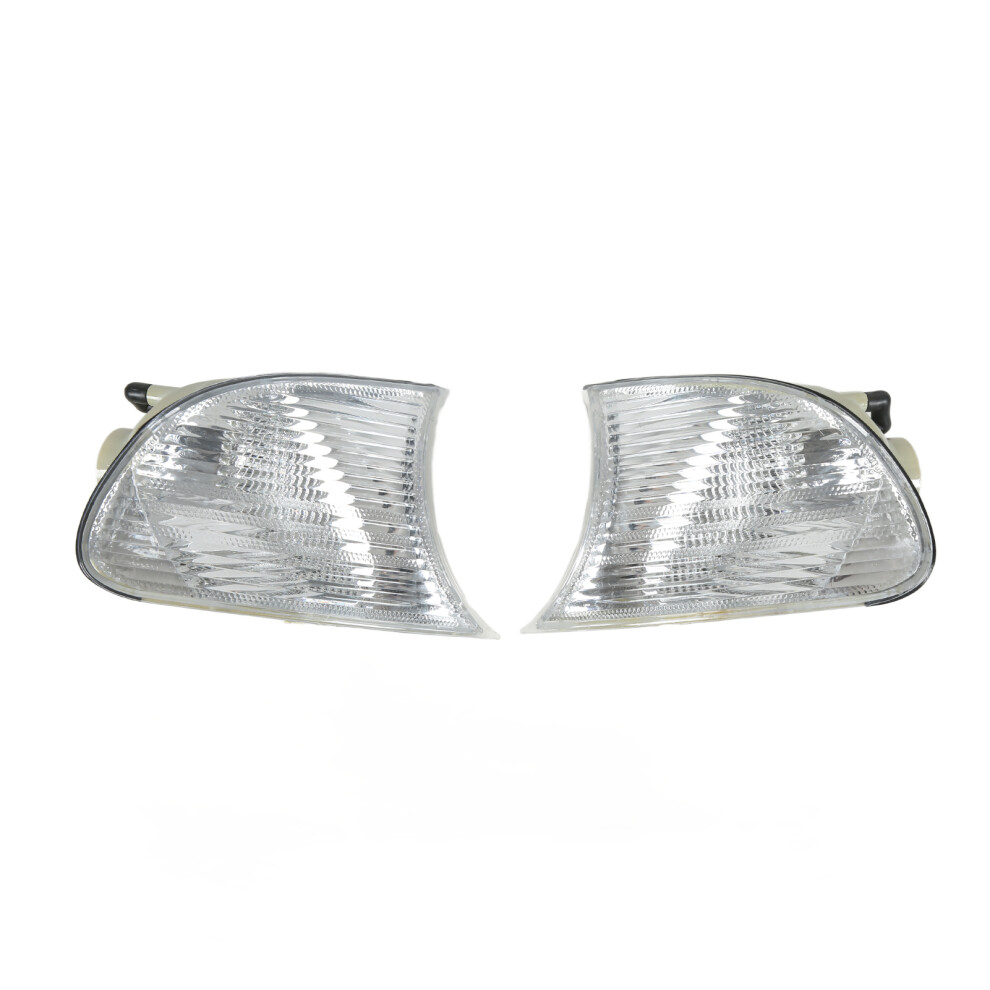 Car Front Corner Lights Left Right Clear Lens Turn Signal Lights Replacement For 3 Series E46 Coupe 1998Â2001 63126904307 63126904308 White 4901321548621