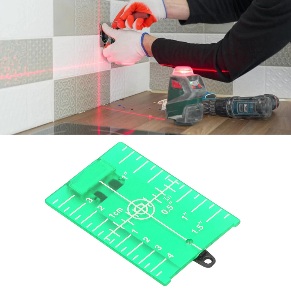 Plastic Laser Leveling Target Magnetic Floor Target Card Plate With Bracket Inch Metric Scale Green 6911321549748