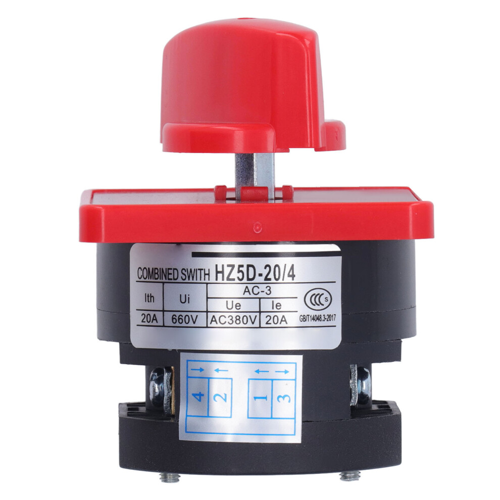 Berm Changeover Switch Rotary Knob 1 Pole 2 Position Accessory For Power Control Ac 380V 3101321550506