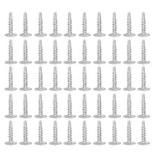 100Pcs Self Tapping Screw Cross Round Washer Head Stainless Steel Fastener Accessory Set Kit 4.2x19mm / 0.17x0.75in