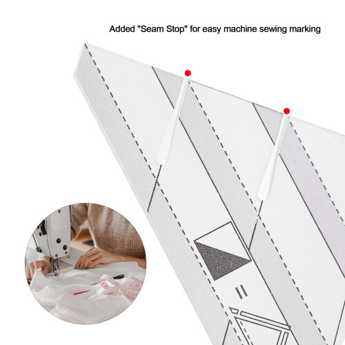 Righello per tubi a strisce, 1 pezzo, acrilico trasparente, 23,3  12,2 cm 2