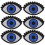 Parches para planchar 6 piezas Multicolor Ojo grande 5.5x3.6cm 2