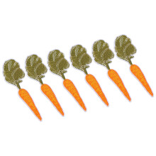 6 pezzi di toppe in cotone arancione con motivo a carota 10x3,5 cm
