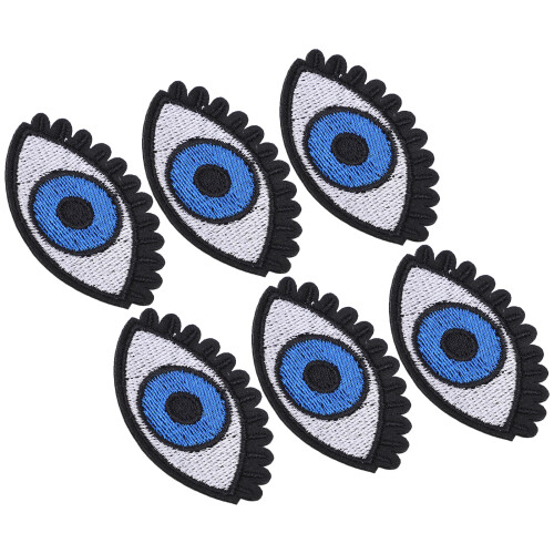 Parches para planchar 6 piezas Multicolor Ojo grande 5.5x3.6cm 2