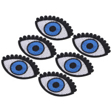 Patch termoadesivi a colori vivaci con occhi grandi 6 pezzi per abbigliamento cappelli jeans giacche fai da te