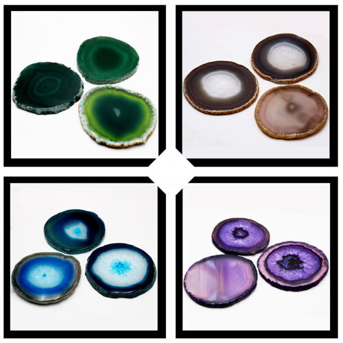 Drink Coaster Agate Round Heat Proof Stone Coaster for Kitchen Dining Table Drinkware 1
