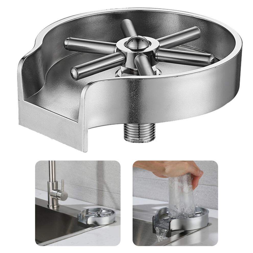Glass Rinser For Kitchen Sink Bottle Cup Washer Sink Attachment Bar Glass Rinser Stainless Steel Kitchen Sink Accessories 4911321552535