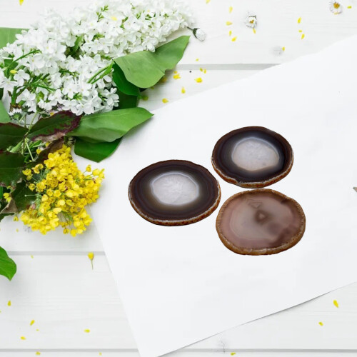 Drink Coaster Agate Round Heat Proof Stone Coaster for Kitchen Dining Table Drinkware 2