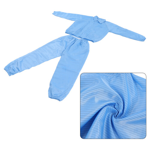 ESD Coat Polyester Paint Protective Workshop Split Clean Clothes for Microelectronics L