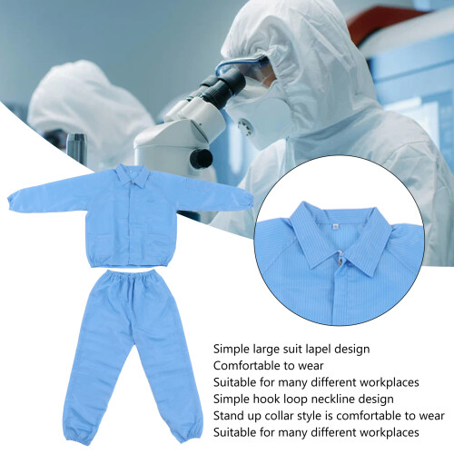 ESD Coat Polyester Paint Protective Workshop Split Clean Clothes for Microelectronics XXXL 2