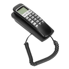 KX-T777CID Teléfono de pared con cable con pantalla LCD de calendario, negro