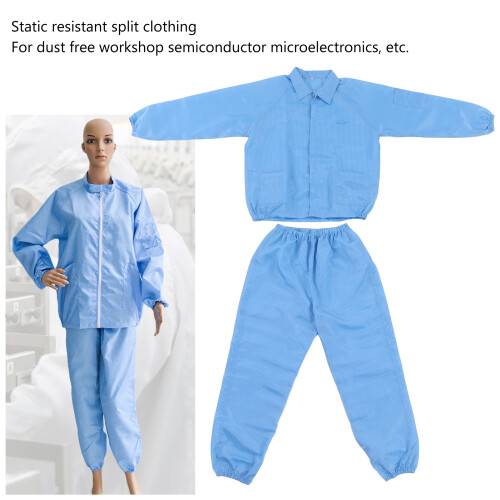 ESD Coat Polyester Paint Protective Workshop Split Clean Clothes for Microelectronics XL 2