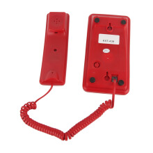 Teléfono de pared con cable, Rojo, ABS, Volver a marcar, Silenciar