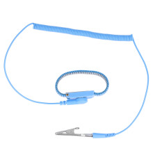 Braccialetto antistatico da polso PU+SS 1,8 m messa a terra Blu