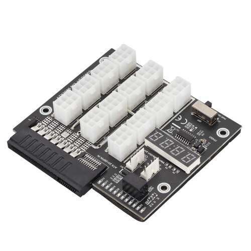 Scheda breakout GPU per mining, 12 porte, nera, 800 W