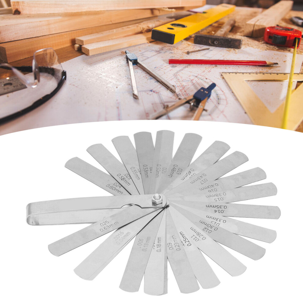 Feeler Gauge 26 Blades 0.04Â0.63Mm Stainless Steel Gap Measuring Tool For Project 8731321555970