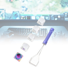 5 piezas de teclas de metal de perfil XDA plateadas para teclado mecánico