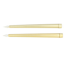 2 piezas de velas LED cónicas doradas sin llama 28x2cm 2xAAA