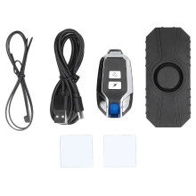 Alarma inalámbrica para bicicleta con sensor de vibración, color negro.