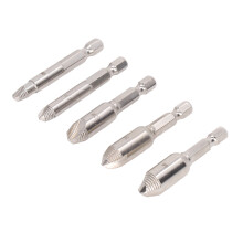 5Pcs Screw Extractor 1/4in Hex Shank Remover High Speed Steel Removal Tool Set Kit