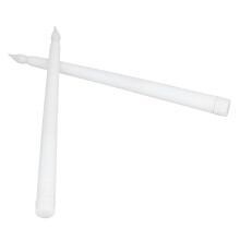 2 velas LED cónicas, Diámetro 2 cm, Altura 28 cm, blancas