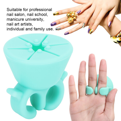 Anneau porte-vernis en silicone souple vert 2