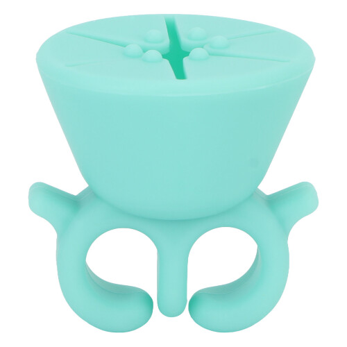 Anneau porte-vernis en silicone souple vert 1