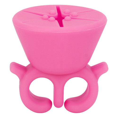 Anello porta-smalti in silicone morbido, rosa 1