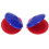 10 pezzi di castagnette da dito in plastica, diametro 5,5 cm, Blu/Rosso 13