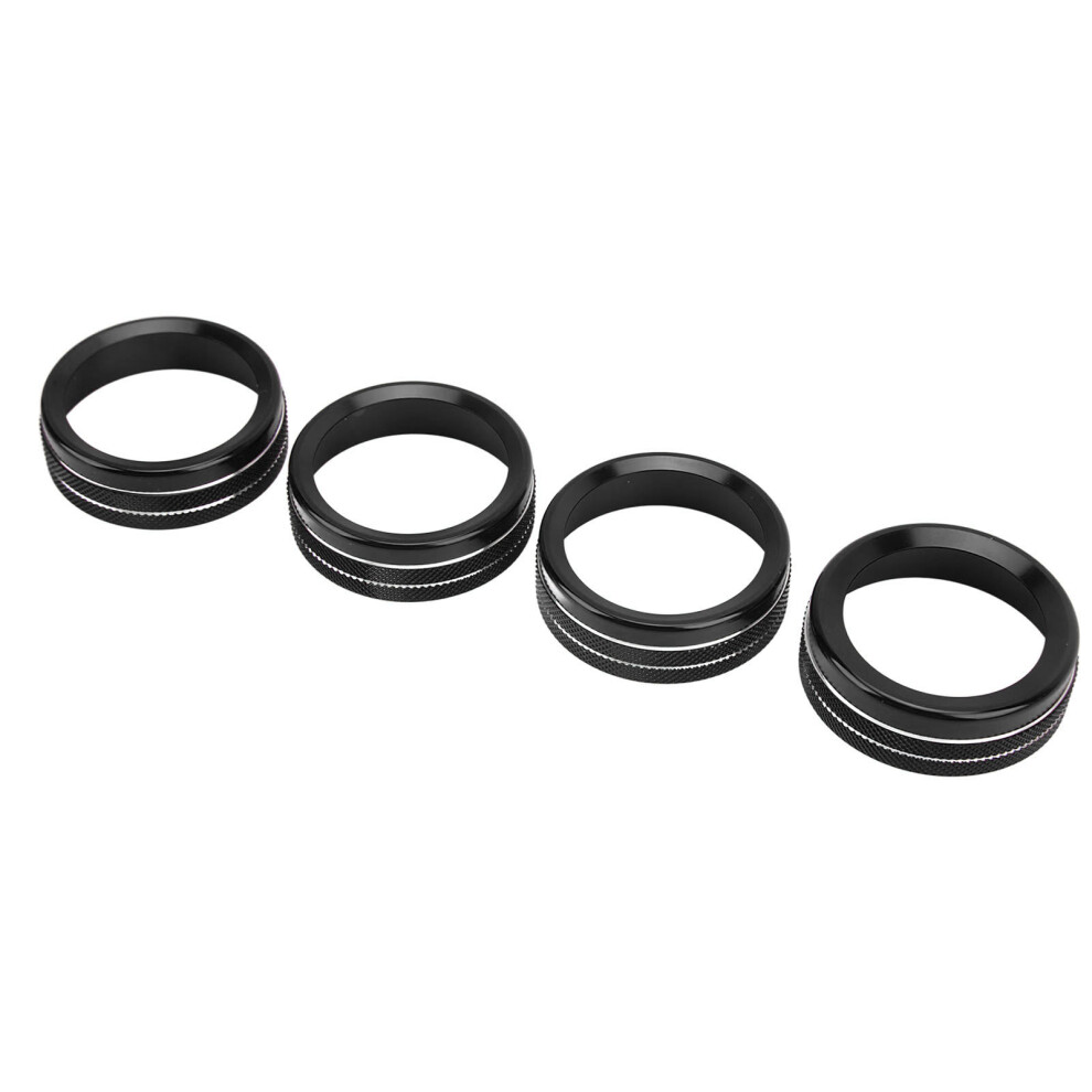 4Pcs Ac Switch Ring Aluminium Alloy Stylish Rustproof Center Console Button Cover Replacement For Tacoma 2016Â2022 Black 4641321558717